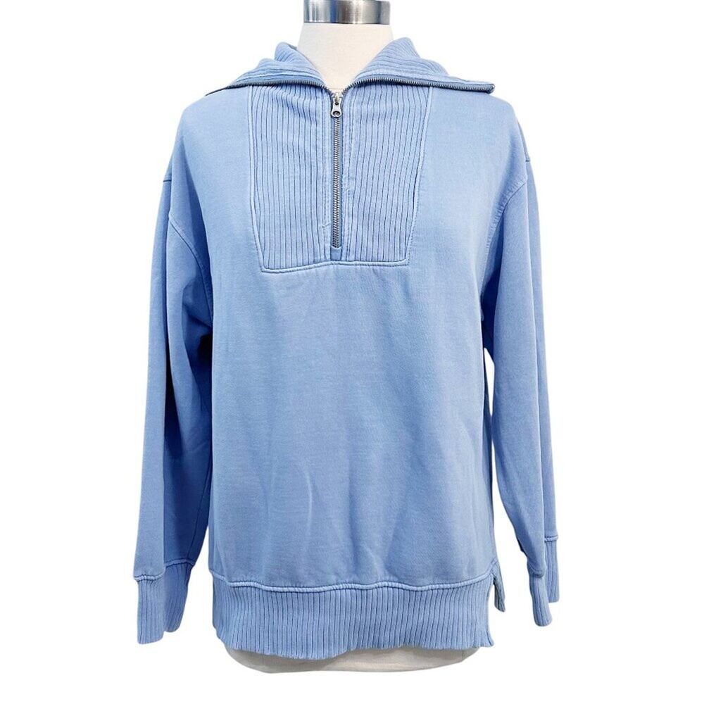 C&C CALIFORNIA Hailey Sunwashed Fleece Quarter Zip Sweatshirt Medium